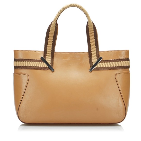 TAN GUCCI LEATHER TOTE - Picture 1 of 16
